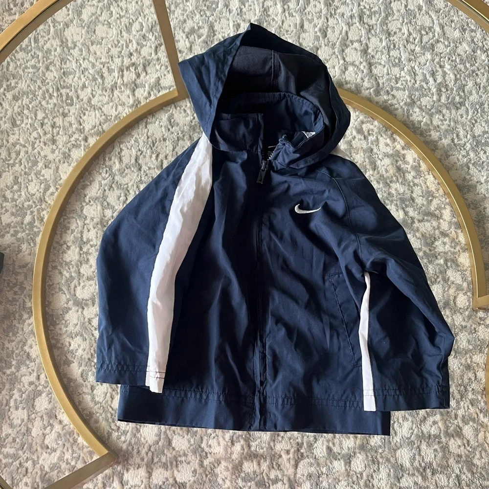 EUC Nike Kids Navy and White Windbreaker Jacket, 2T